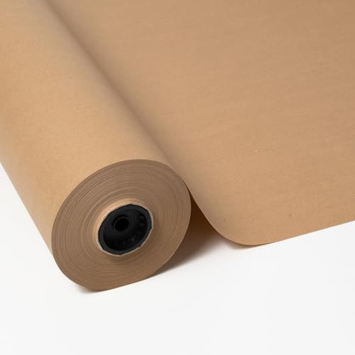 PAKOT – Papel Kraft Marrón 100% Reciclado Resistente – Rollo 70 cm x 50 m – Bobina Grande para Embalaje, Envolver Regalos, Manualidades y Envíos