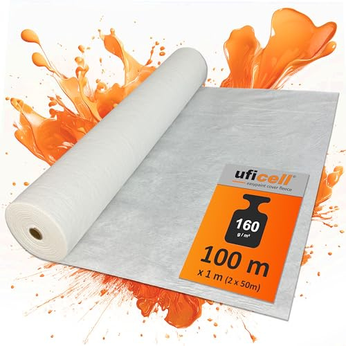 easyliner® selbsthaftendes Malerabdeckvlies [100 m²] premium Qualität Schutzvlies Abdeckvlies, 160 g/m² | Der perfekte Oberflächenschutz für Bodenbeläge (easyliner® Haftvlies 160 g/m², 100 m²)