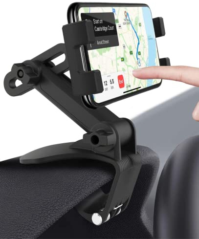 Armaturenbrett Sonnenblende Rückspiegel Clip Auto Tablet Handyhalterung | mit 360° Drehbar für iPhone, iPad, Samsung Galaxy, Kindle, 4-11 Handys und Tablets
