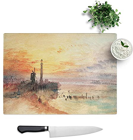 Yarmouth Harbour Norfolk by Joseph Mallord William Turner - Textured Chopping Board - Worktop Saver - Cutting Board - Heat Resistant, Shatterproof and Hygenic - 39 x 28.5 cm