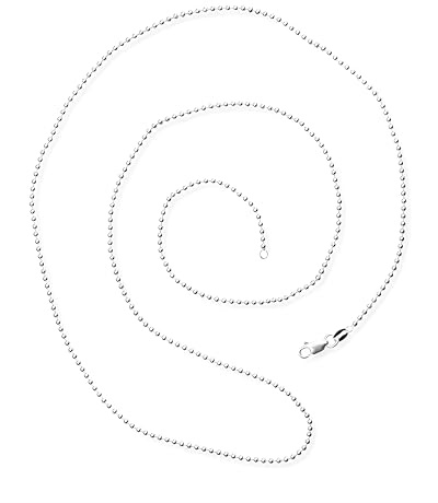 Drachenfels Kugelkette I Klassische Halskette für Anhänger aus hochwertigem 925 Sterling Silber I Länge 75 cm & Stärke Ø 1,8 mm I In Goldschmiedequalität gefertigt I D KK 57