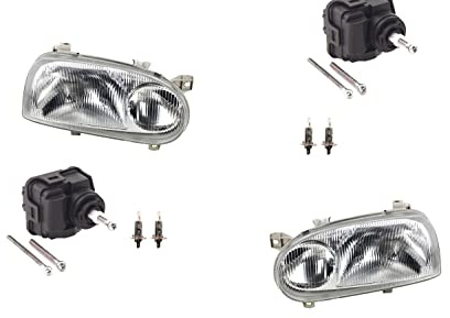 Johns, Scheinwerfer passend für VW Golf III 1Hx0 91-97 mit H1 H1 Satz L R m. Stellmotor