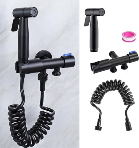 Bidet Sprayer for Toilet, High-Pressure Toilet Water Spray Bidet Attachment, Powerful Handheld Bidet Sprayer with Dual Control Valve, Ideal for Personal Hygiene Multi-Purpose Cleaning, Stainless Steel