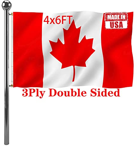 Jayus Bandiere del Canada 4x6 Outdoor Double Sided Heavy Duty Bandiera Nazionale Canadese Banner con 2 Occhielli