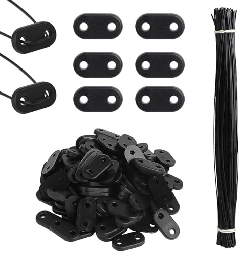 DBREAKS 105 Set Sichtschutz Befestigung Set Wetterfeste Befestigungskit | Befestigungsclips, mit Montage Plättchen PVC, Kabelbinder, für Sichtschutzmatte, Garten und Rasen