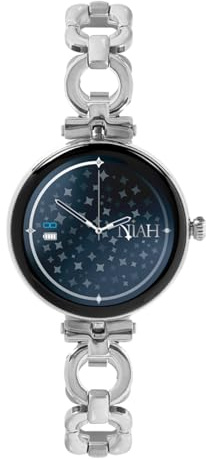 TECHMADE Smartwatch Donna Niah Lyra, orologio digitale gioiello, schermo AMOLED, chiamate, notifiche, funzione SOS, sport, compatibile con IOS e android (SILVER)