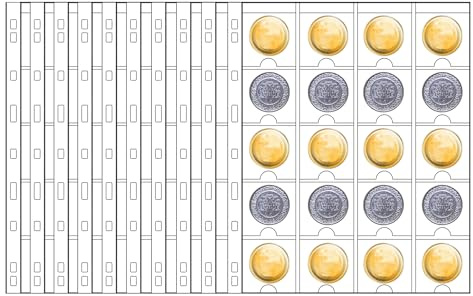 DUGYIRS 10 Sheets Coin Pages - 20 Pockets, Holder With Standard 9-Holes for 50x50 mm Cardboard Holders, Stamp Collection