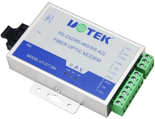 QTAZMJPB Modem fibre optique multimode RS-232/RS-485/RS-422 haute vitesse UT-277SM Modem fibre optique RS-232/485/422 avec SC/FC/ST en option (Size : UT-277SM, Color : FC)