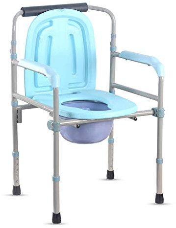 MaGiLL 3-in-1-Nachtstuhl aus medizinischem Stahl, tragbarer, zusammenklappbarer Toilettenstuhl mit Armlehnen und Badezimmer-Sicherheitsrahmen für ältere Menschen