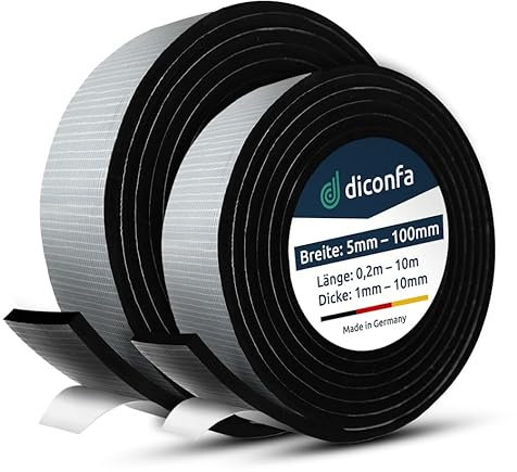 diconfa EPDM Zellkautschuk DICHTUNGSBAND selbstklebend WÄHLEN - BREITE: 5 bis 100mm - LÄNGE: 0,2 bis 10m - DICKE: 1 bis 10mm - 70mm x 6mm x 6m - DICHTBAND Innen Außen Moosgummi wasserdicht