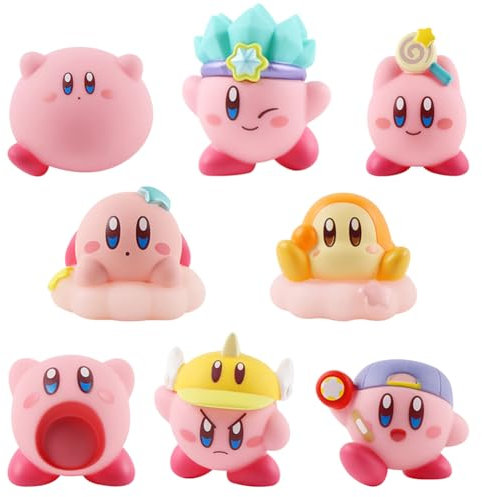 6 Stück Ornament KiR-by Mini Figuren Set Tortendekoration KiR-by Tortendeko Geburtstag Kuchen Topper Autodekoration Kindergeburtstag Party Kuchen Deko für Kinder Mädchen Jungen -E