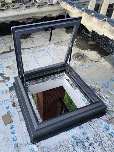 Egress Window Well Cover Heavy Duty Roof Window for Basement/Attic/Sunroom/Shed House/Barns/Playhouse/Chicken Coops Flush Mount Skylight With Screw Kit 20x24 in/45x60cm