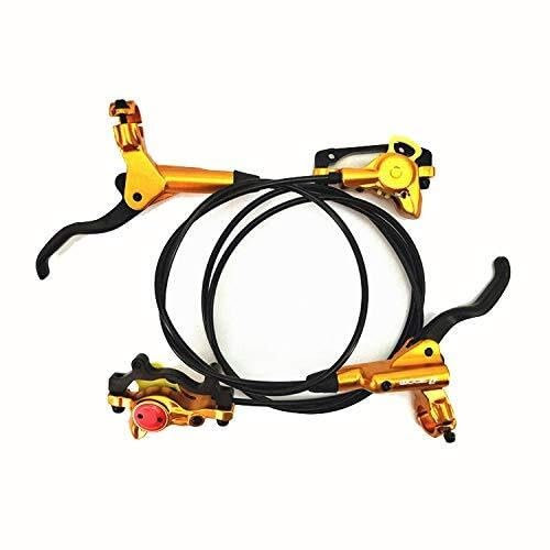 Zoom HB-875 Hydraulische Scheibenbremse vorne und hinten, 750 mm und 1400 mm, MTB-BMX-Set, Schwarz (Gold)
