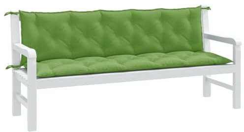 Xichuzi Gartenbank-Auflagen 2 STK. Melange Grün 180x50x7 cm Stoff, Stuhlkissen, Sitzpolster, Sitzauflagen Für Bänke, Bankkissen, Sitzbankauflagen, Polster Sitzbank - 4002624