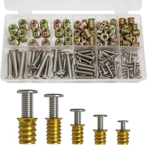 ZUYUEE Einschraubmutter,M4/M5/M6/M8/M10 Gewindeeinsatz holz,gewindeeinsätze für holz mit schrauben