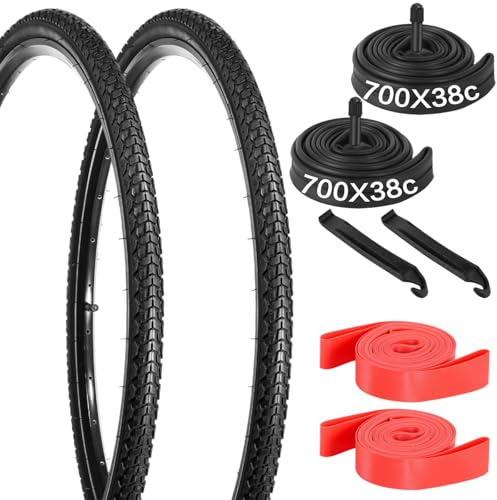 yeesport 2er Pack 700x38c Fahrradreifen 40-622 28 Zoll Faltreifen mit Schläuchen A/V 48mm Gravel Reifen 28x1.50 fahrradmantel 28 Zoll Fahrrad Reifen 28zoll für Asphalt Beton Urban Rural