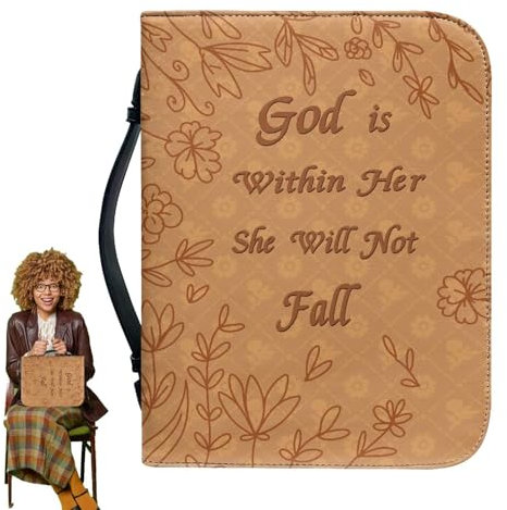 PU-Lederhülle, Bibeltasche, Bibeltasche, Lederhülle, Book Cover mit Handgriff, Buchhülle mit Griff, Buchhülle mit Griff, Bibel-Schutzhülle für die meisten Bücher