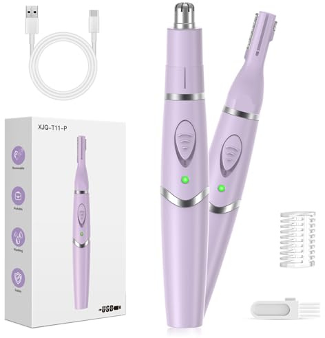 Yinowt Ear and Nose Hair Trimmer for Women, 2026 Professional Painless 2 in 1 USB Rechargeable Eyebrow & Facial Hair Trimmer, Precision Tool with Powerful Motor and Dual-Edge Blades, IPX7 Waterproof