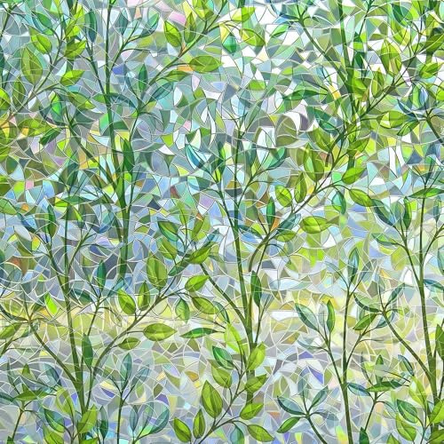 FANGCCC 60×200CM Fensterfolie Blickdicht Regenbogen, Statische Window Privacy Film, Dekorative Milchglasfolie für Fenster, Lichtdurchlässige Sichtschutzfolie für Zuhause & Büro