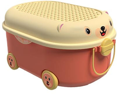 DUANxiaoyanK Spielzeugtruhen, Spielzeug-Aufbewahrungsbox mit Rädern, Griffen und Deckel, für Spielzimmer, Kinderzimmer, Zuhause (5 x 30,5 x 21,5 cm) (Rosa)