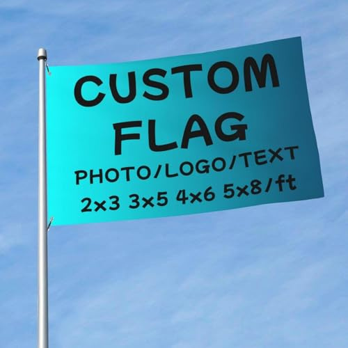 HWFOI Personalisierte Flagge, Fahne Selbst Gestalten 2X3 FT, Fügen Sie Ihr eigenes Bild hinzu, Text, Personalisierte Wanddekoration Garten-Yard-Schild Camping Flagge(ohne Fahnenmast)
