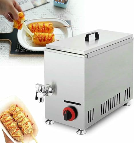 Cheese Hot Dog Sticks Maker Machine 21L Large Capacity - Commercial Fryer Snack Food Maker Corn Dog Machine Recipe Book Included~/