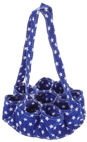 Cesta for recoger huevos de gallina, cestas for huevos frescos, grandes bolsillos de tela, reutilizable, diseño de estrellas, fondo plano