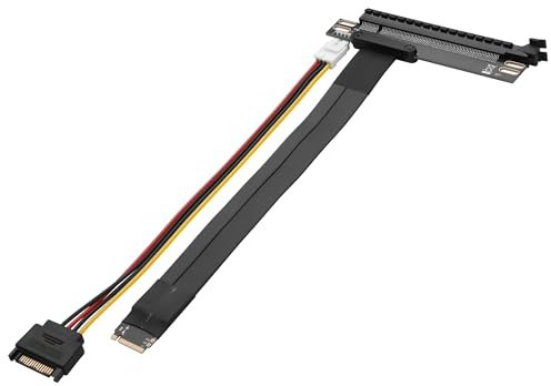 GINTOOYUN Câble d'extension M.2 vers PCIE M.2 NVME vers PCI-E 3.0 X16 pour cartes mères de châssis, cartes graphiques, etc. (180 degrés)