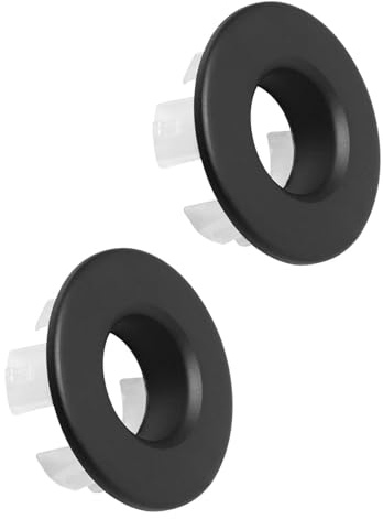 2Pcs Anneaux de trop-Plein Noir Mat en Cuivre, Bouchon Trop Plein Lavabo, pour Évier de Salle de Bain et Cuisine, Accessoires pour Évier avec Trop-Plein