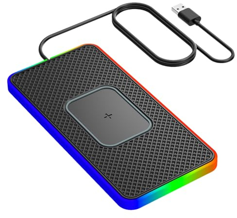 Charging Pad for Car - Wireless Fast Charger Pad, Qi Charging Mat, Slip Resistant Auto Chargings Platforms | Use For Dashboard Car Seat Commute Travel Setup Phone Power Support Interior Convenience