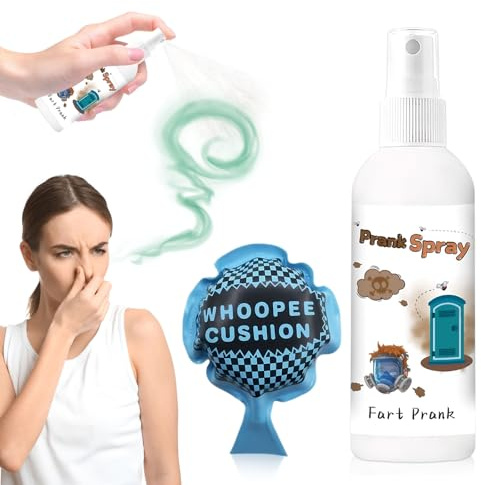 Espray para pedos, 100 ml, extremadamente apestoso, spray para cachorros, aerosol extremadamente apestoso y cojín de pedos, desprende un olor realista, de larga duración, emite sonidos de pedos de sí
