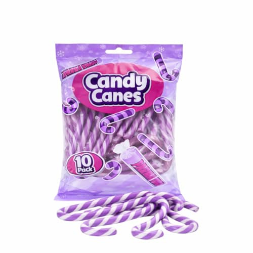 10 Sucres d'Orge Parma Violet 100g — Candy Canes Violets Saveur Florale — Bonbons de Noël pour Décoration Sapin, Chaussettes & Friandises Festives