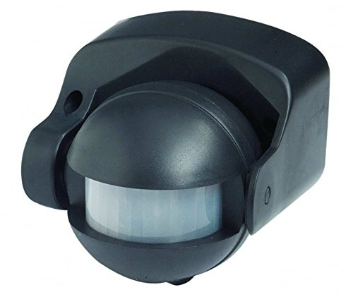 LED Robus Group 180° Black Motion Sensor Outside Lights Movement Detector / 240V PIR Motion Sensor for Outdoor Floodlight, Small Eyeball Black PIR Movement Detector for Garden Lights