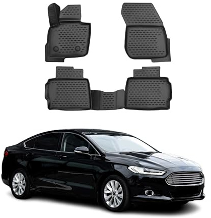 OMAC Fußmatten für Ford Mondeo 5 2014-2024 TPE 4X Schwarz | Gummimatten, Automatten, Allwetter, fahrzeugspezifisches Produkt, Antirutsch, 3D-Passform, wasserdicht