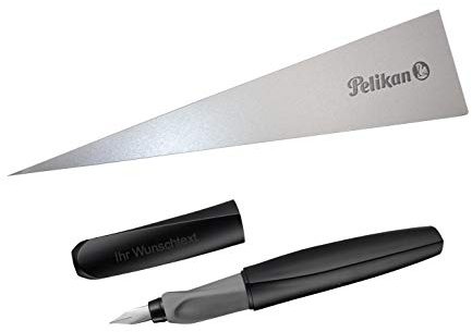 Pelikan Füllhalter Twist P457, Schwarz, inkl. Laser-Gravur