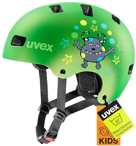uvex kid 3 cc - robust cykelhjälm för barn - individuell storleksanpassning - optimerad ventilation - green matt - 55-58 cm