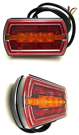 MelTruck® 2x Neon LED Rückleuchte m. 3 Funktionen E9 Anhänger Traktor Schlepper Bagger NEU
