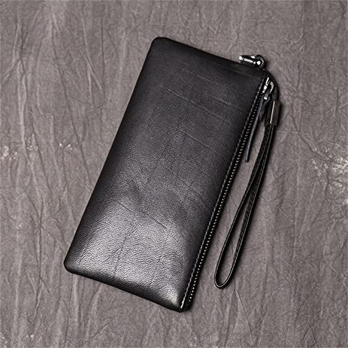 XIXIDIAN Männer Geldbörsen Geschäft Langer Reißverschluss Große Kapazität Männliche Geldbörse mit Kartenhalter Multifunktionsbrieftasche for Männer (Color : Black, Size : 20 * 1 * 10m)