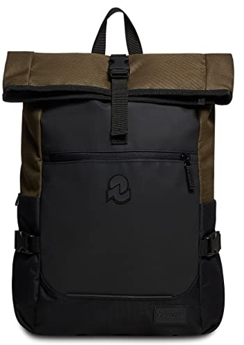 Invicta Zaino ACT FOLD - Verde - Ufficio, Lavoro, Viaggio & Tempo Libero - Maxi Capienza - Tasca Interna Porta PC - Tasca Porta Borraccia