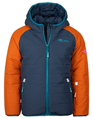 Trollkids Kids Hafjell Snow Jacket Pro, 104/104 Kinder, Cinnamon/Night Sky/deep Lagoon