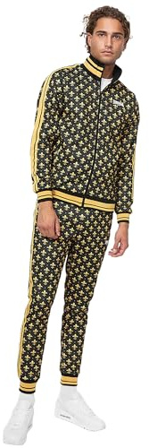 Lonsdale Herren Boswall Trainingsanzug, Black/Yellow/White, XL EU