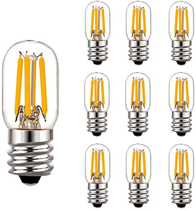 KUNOQXHA Dimmable E14 Night Light Bulbs, 25W Equivalent T20 Salt Lamp Bulb 2200K Warm White 100 Lumens E14 Base Mini LED Candelabra Bulb for Microwave Oven Refrigerator Ceiling Fan 5 Pack