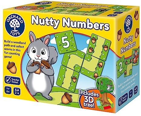 Orchard Toys Nutty Numbers Game, Educational Number and Counting Game, Perfect for kids age 4+, classroom resource