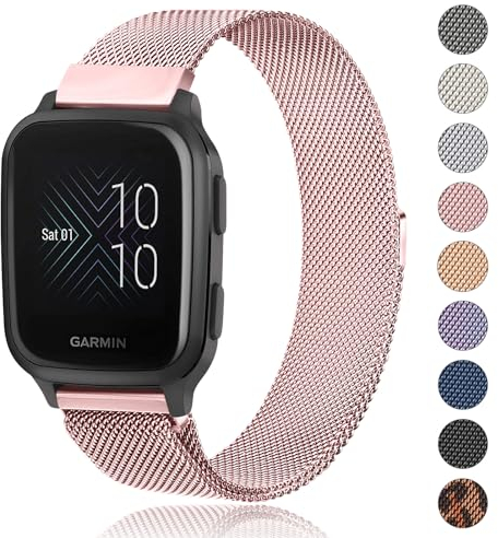 Amzpas Armband kompatibel mit Amazfit GTS 4 Mini/GTS 3 / GTS 2 / GTS 2 Mini/GTS 2e, Edelstahl Metall Ersatzarmband mit Starken Magneten für Amazfit Bip/Bip lite/Bip U Pro/Bip 3 / Bip 3 Pro