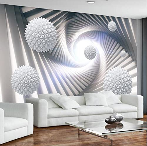 Kinderzimmer Tapete Weiße Kugel & Abstrakt Mädchen Schlafzimmer Tapete Kindergarten Junge Zimmer Tapete Wanddekoration fototapete 3d Vlies wandbild Schlafzimmer 300cm×210cm(Breite x Höhe)