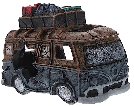 Mipcase Busförmige Aquarium-dekoration Versteckhaus Für Schildkröten Und Fische Farbenfrohes Aquarium Ornament Für Terrarien Wasserschalen Und Garten Bietet Schutz Und Lebensraum Für
