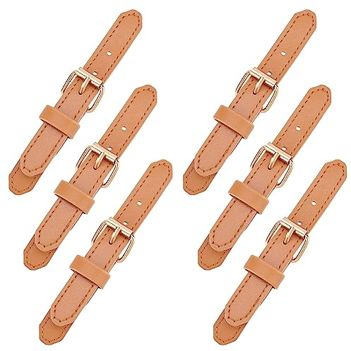 FINGERINSPIRE 8 Paar Leder Knebelverschlüsse Zum Aufnähen Kamelleder Druckknopfverschluss Zum Aufnähen Duffle Jacken Schnalle Mit Metallverschluss Ersatz Druckknopfverschluss Für Mäntel Jacken Nähen