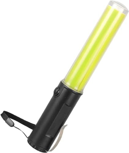 Risegun Verkehrsstab, 26cm LED Leuchtstab Zur Verkehrsregelung, Signal Verkehrsstab Verkehrs Taschenlampe für Parken Autoleiten(gelb)