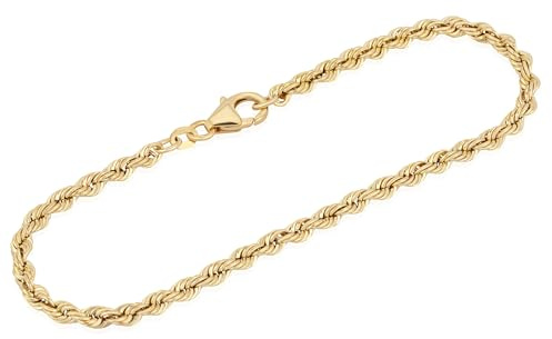 NKlaus Armband Zopfkette, 585 oder 333 Gelbgold, hohl, 19cm lang, 1 Stück | 3,3mm breit; 14 Karat oder 8 Karat