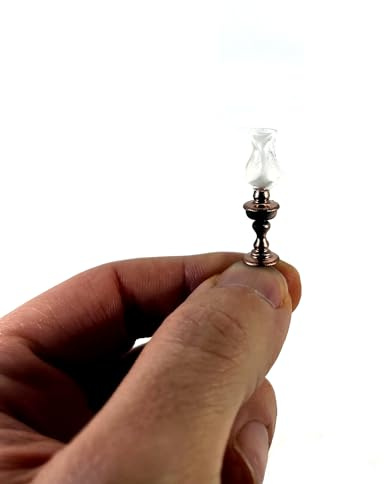 Lume antico lampada petrolio per presepi e diorami con microlampada 12V - DL149 (2x0,5 cm, base nera - luce calda)